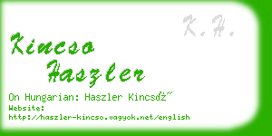 kincso haszler business card